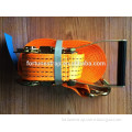factory producing low price 50mm 3000kg orange color ratchet tie down straps with double j hook